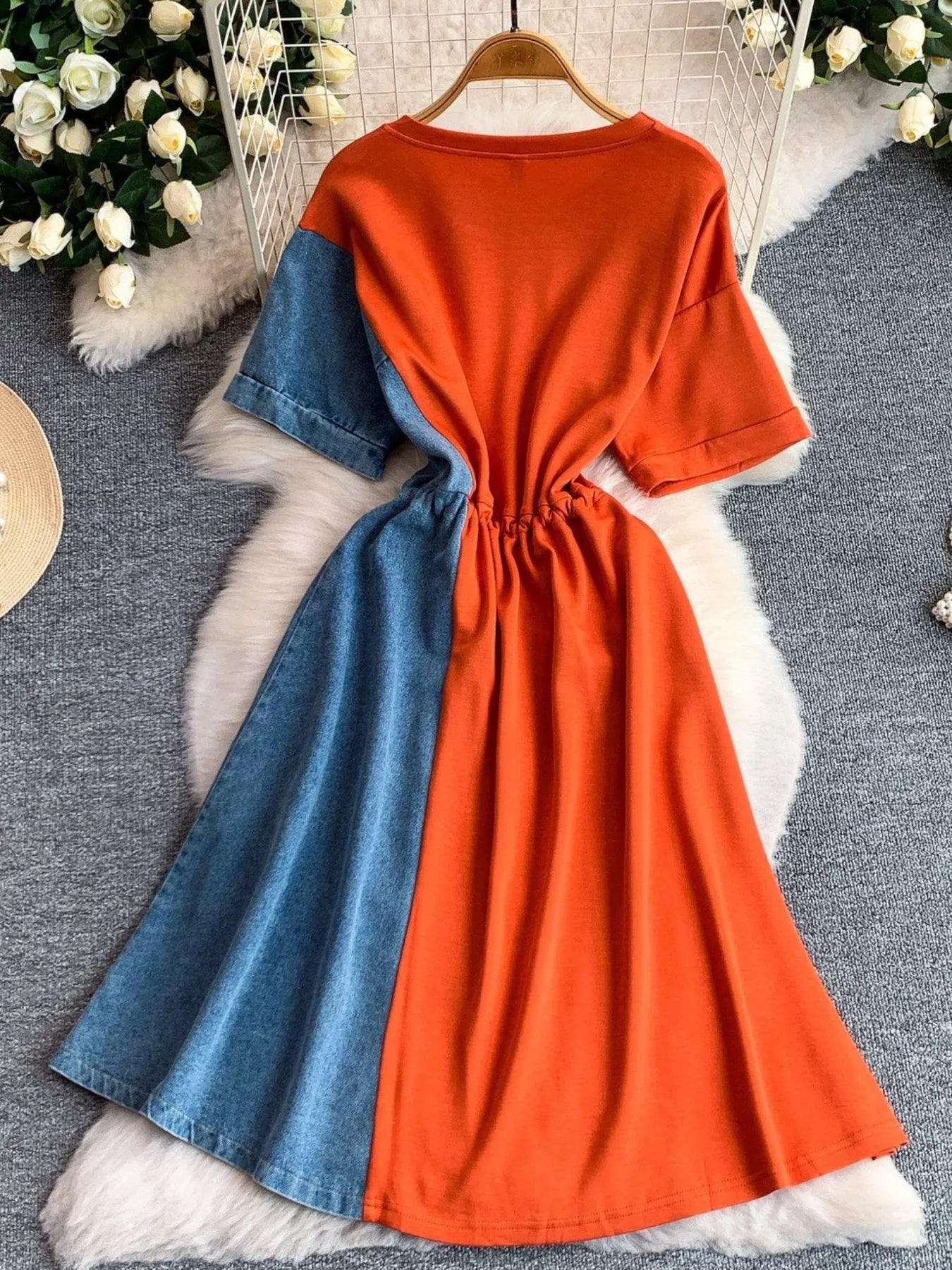 Hazel Blues® |  Color Block Short Sleeve Casual Dress