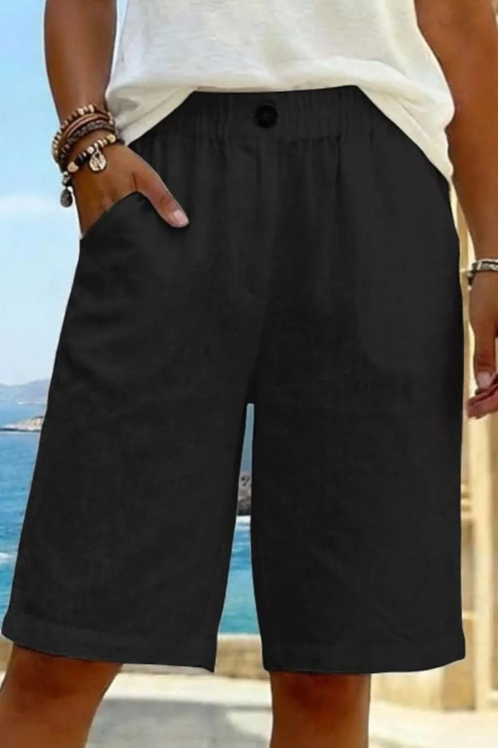 Hazel Blues® |  Elastic Waist Shorts