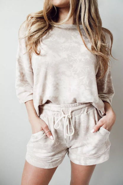 Hazel Blues® |  Relaxed Fit Tie-Dye Top and Shorts Set