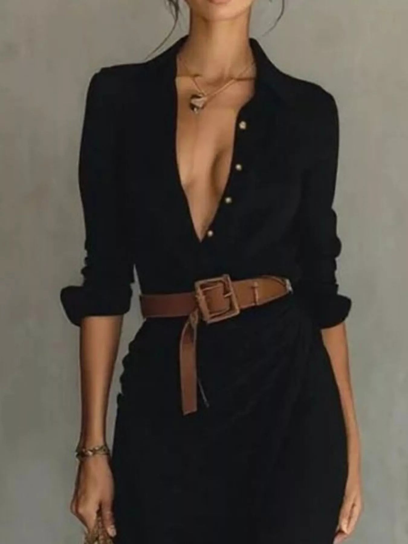 Hazel Blues® | Ruched Long Sleeve Maxi Dress