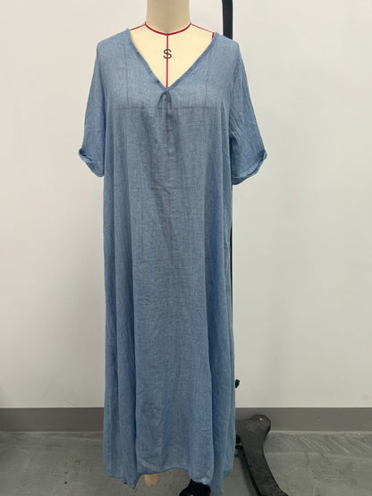 Hazel Blues® | V-Neck Short Sleeve Midi Dress