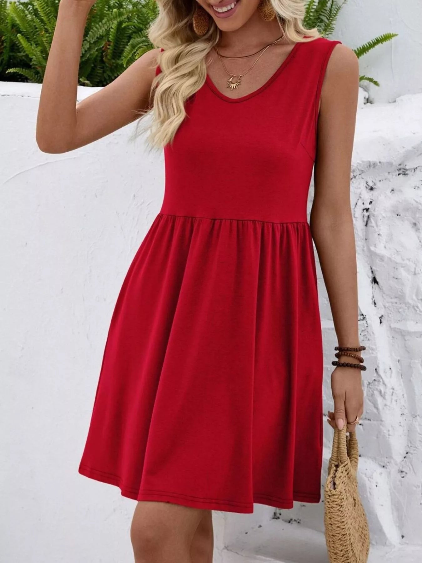 Hazel Blues® |  V-Neck Sleeveless Mini Dress