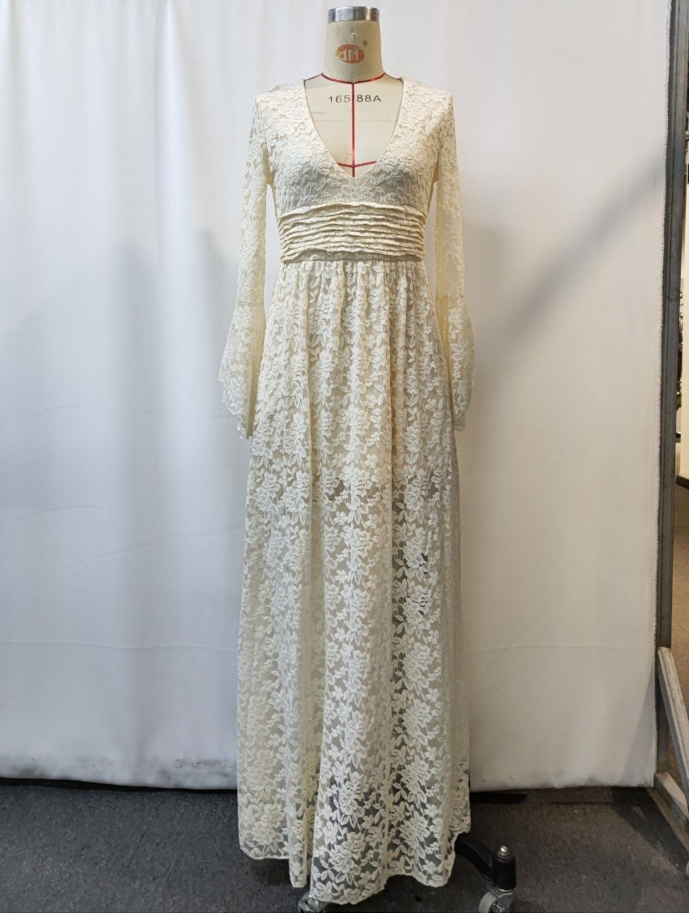 Hazel Blues® |  Lace Deep V-Neck Maxi Dress
