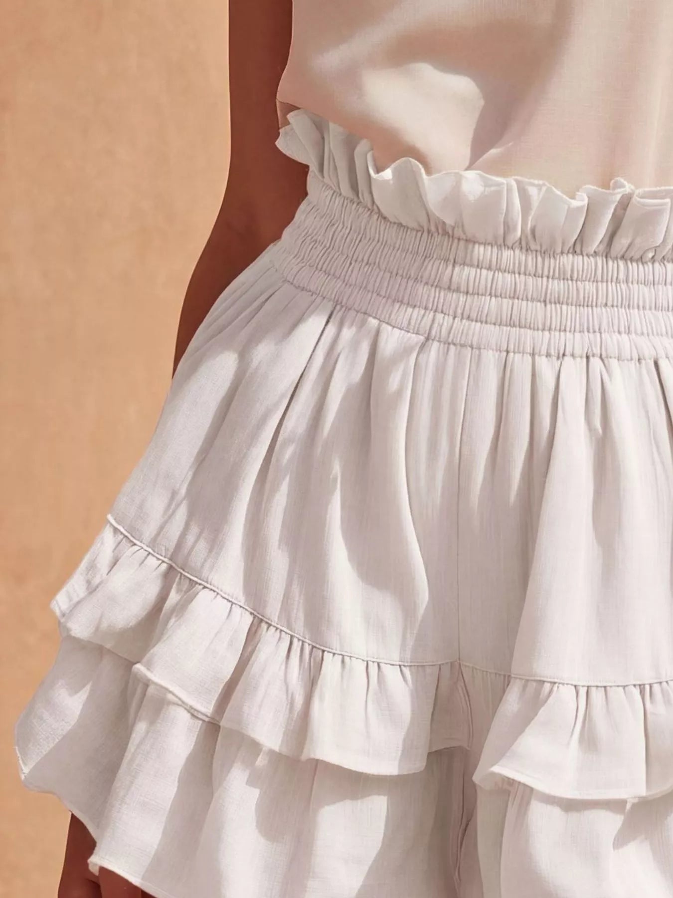 Hazel Blues® | Ruffled High-Waisted Shorts