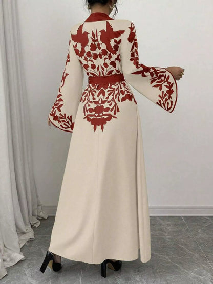Hazel Blues® |  Printed Tie Waist Maxi Dress