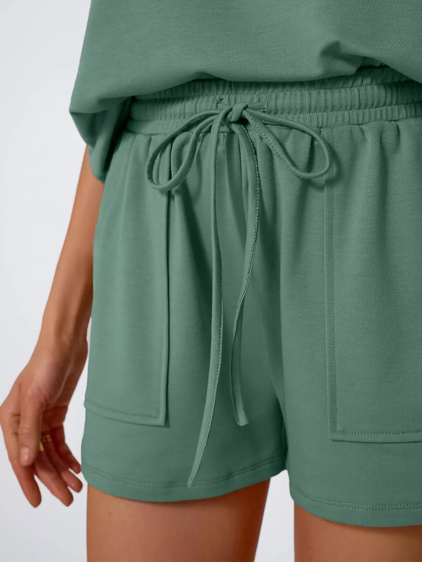 Hazel Blues® |  Casual Solid Color T-Shirt and Shorts Set