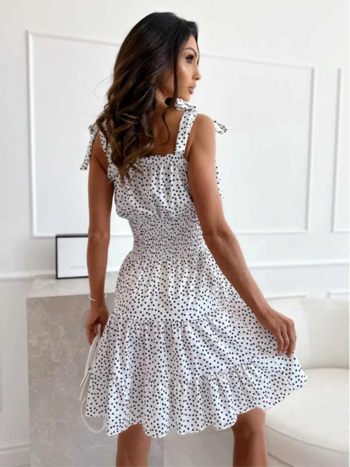 Hazel Blues® |  Polka Dot Square Neck Mini Cami Dress