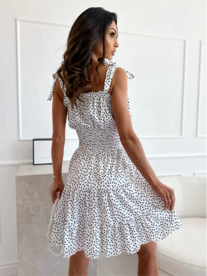 Hazel Blues® |  Polka Dot Square Neck Mini Cami Dress
