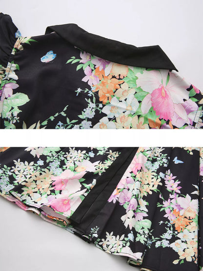 Hazel Blues® |  Floral Print Ruffle Sleeve Midi Dress