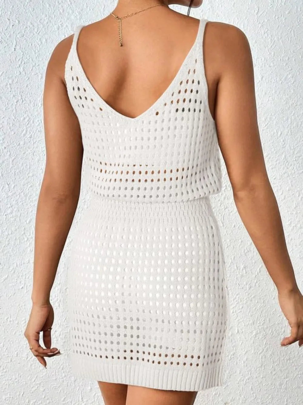 Hazel Blues® |  Openwork V-Neck Sleeveless Cover Up Dress