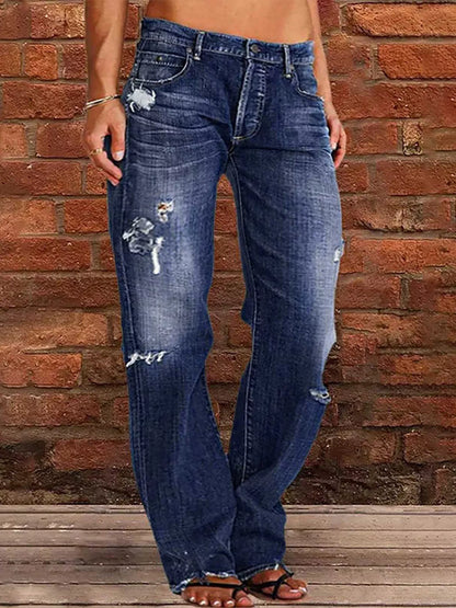 Hazel Blues® |  Distressed Loose Fit Jeans