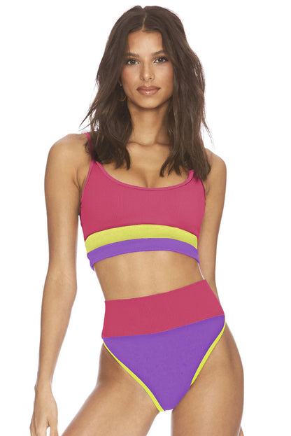 Hazel Blues® | Color Block Spaghetti Strap Two-Piece Swim Set