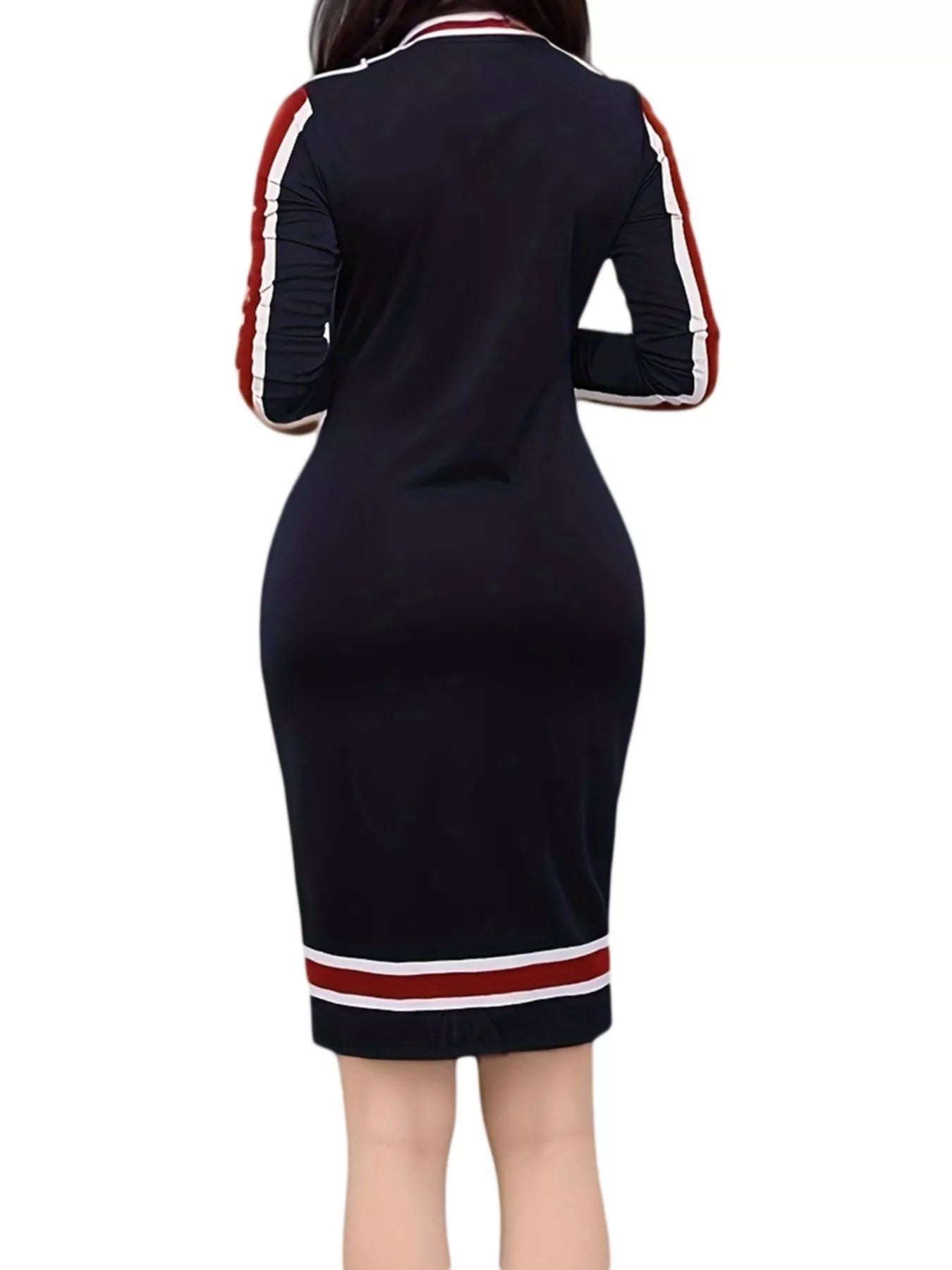 Hazel Blues® |  Striped Bodycon Long Sleeve Dress
