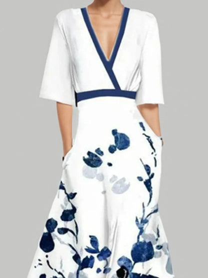 Hazel Blues® |  Floral Print Half Sleeve Maxi Dress