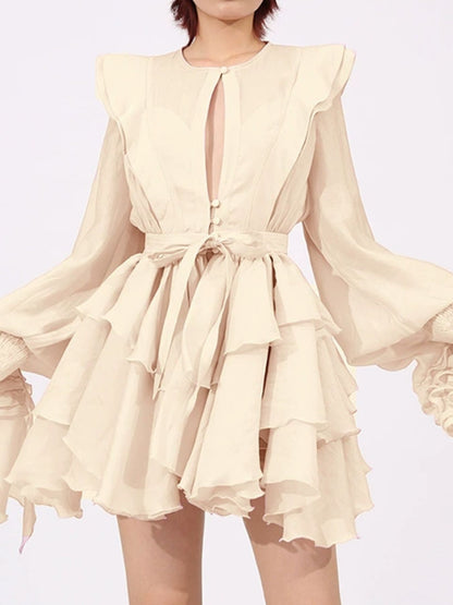 Hazel Blues® |  Ruffled Long Sleeve Mini Dress