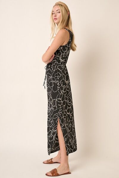 Hazel Blues® |  Mittoshop Side Slit Flower Print V-Neck Sleeveless Dress