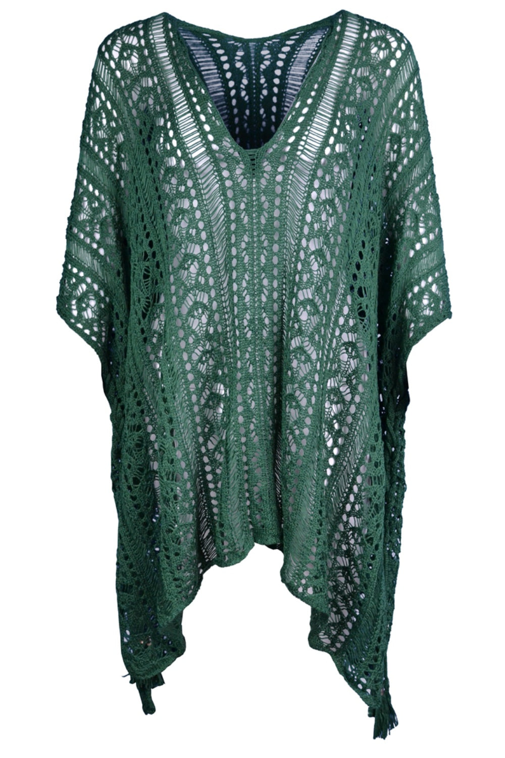 Hazel Blues® | Cutout V-Neck Cover-Up with Tassel