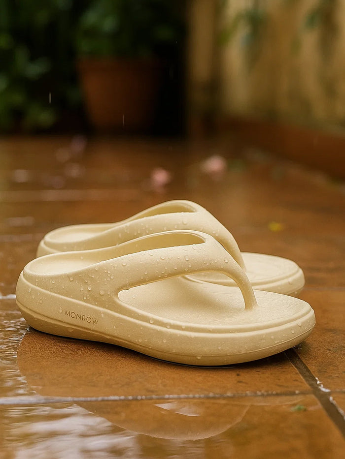 Elara Cream Thong Flip-Flops