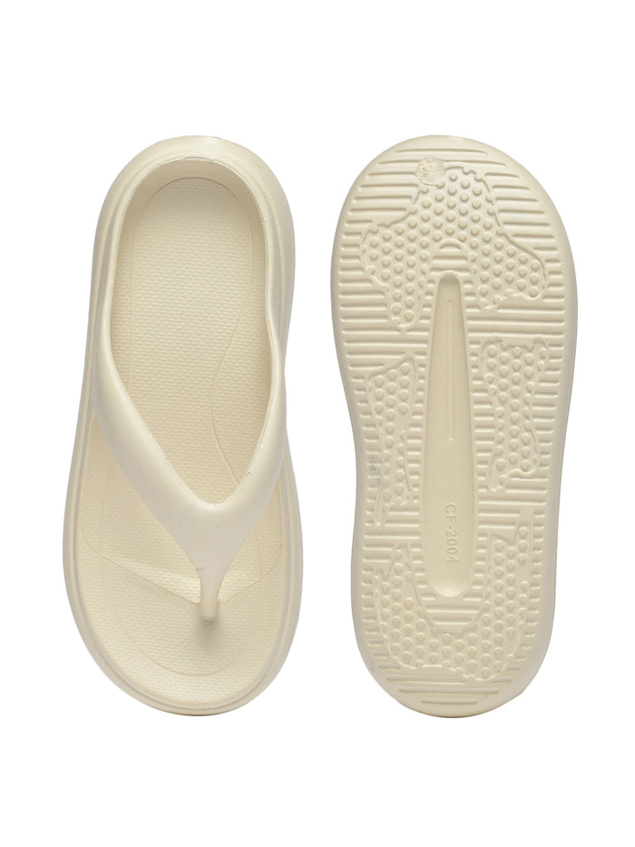 Elara Cream Thong Flip-Flops