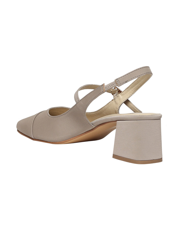 Elin Beige Block Heels