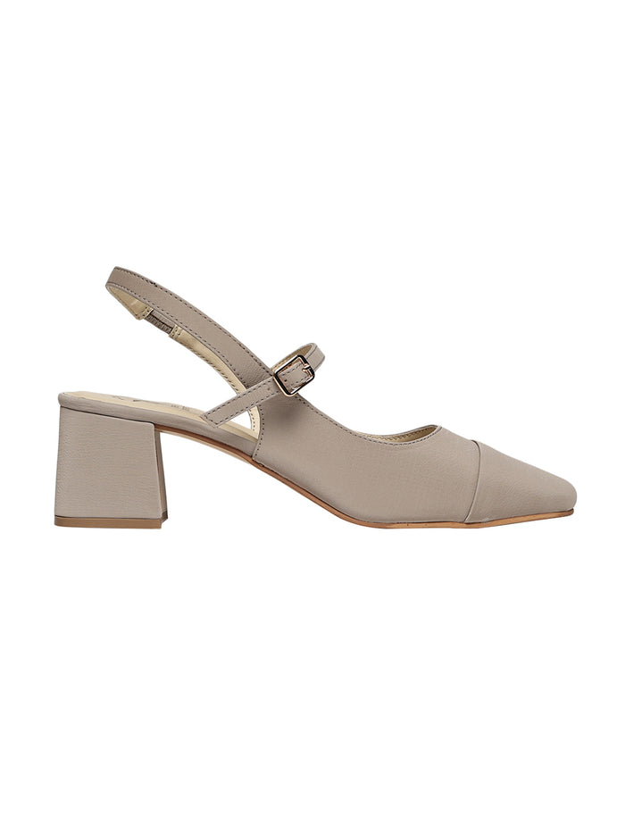 Elin Beige Block Heels