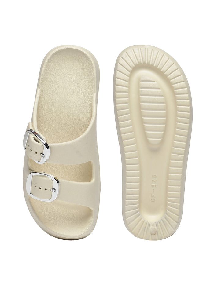 Ember Beige Slip On Sliders