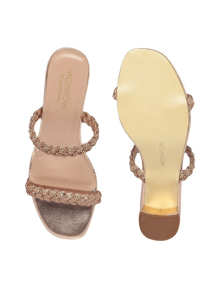 Erica Rose Gold Block Heels