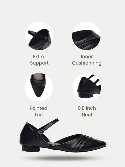 Evara Black Flats