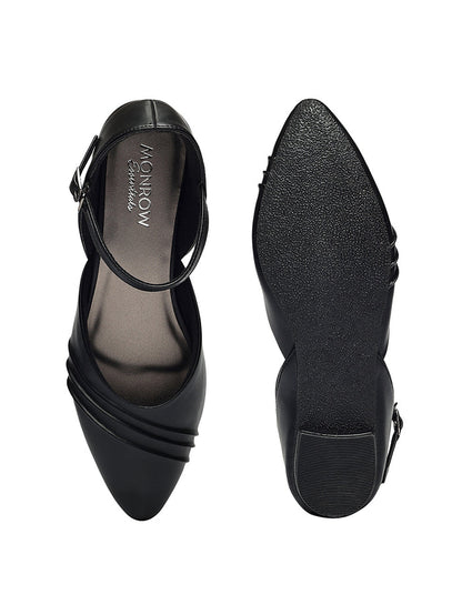 Evara Black Flats