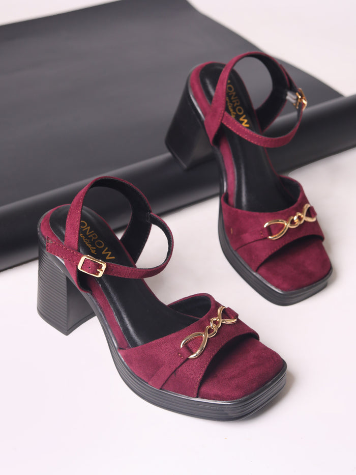 Everlee Maroon Platform Heels