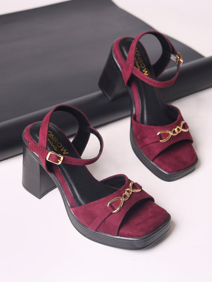 Everlee Maroon Platform Heels