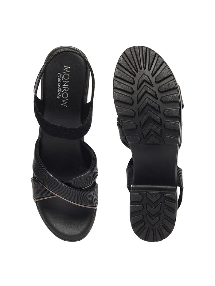 Evyra Black Platform Heels