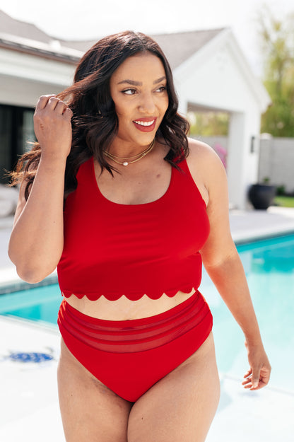 Hazel Blues® | Tonga Scalloped Swim Top