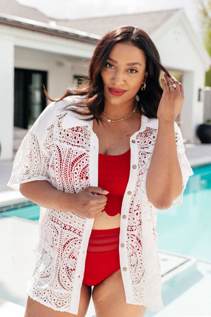 Hazel Blues® | Tonga Scalloped Swim Top