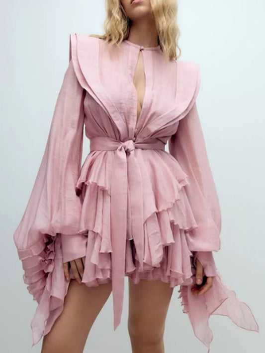 Hazel Blues® |  Ruffled Long Sleeve Mini Dress