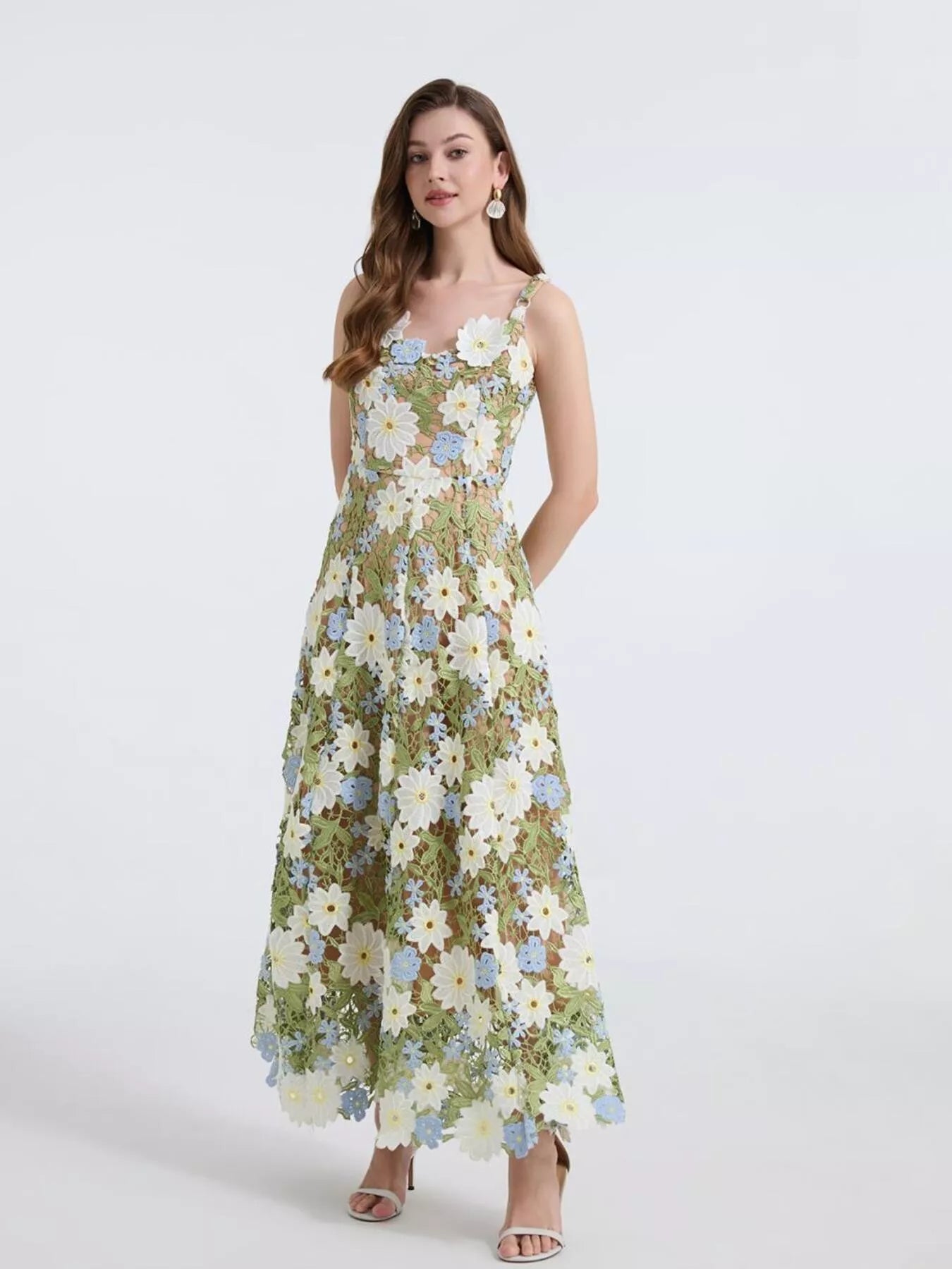 Hazel Blues® |  Floral Embroidered Maxi Dress