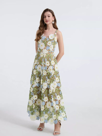 Hazel Blues® |  Floral Embroidered Maxi Dress