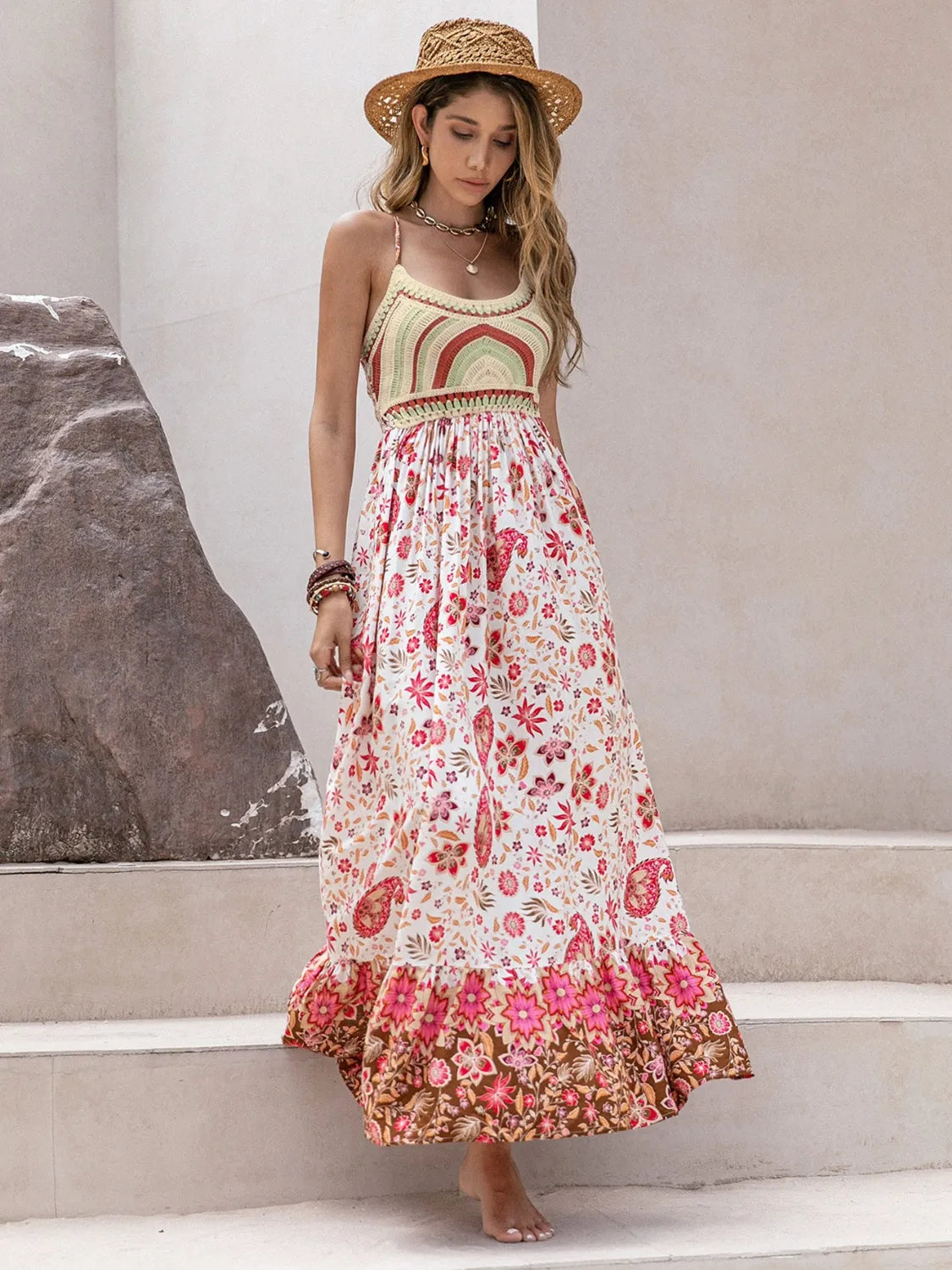Hazel Blues® |  Printed Scoop Neck Cami Dress