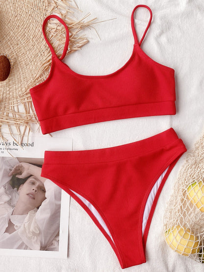Hazel Blues® | Scoop Neck Spaghetti Strap Two-Piece Swim Set