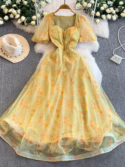 Hazel Blues® |  Sweetheart Neck Puff Sleeve Dress