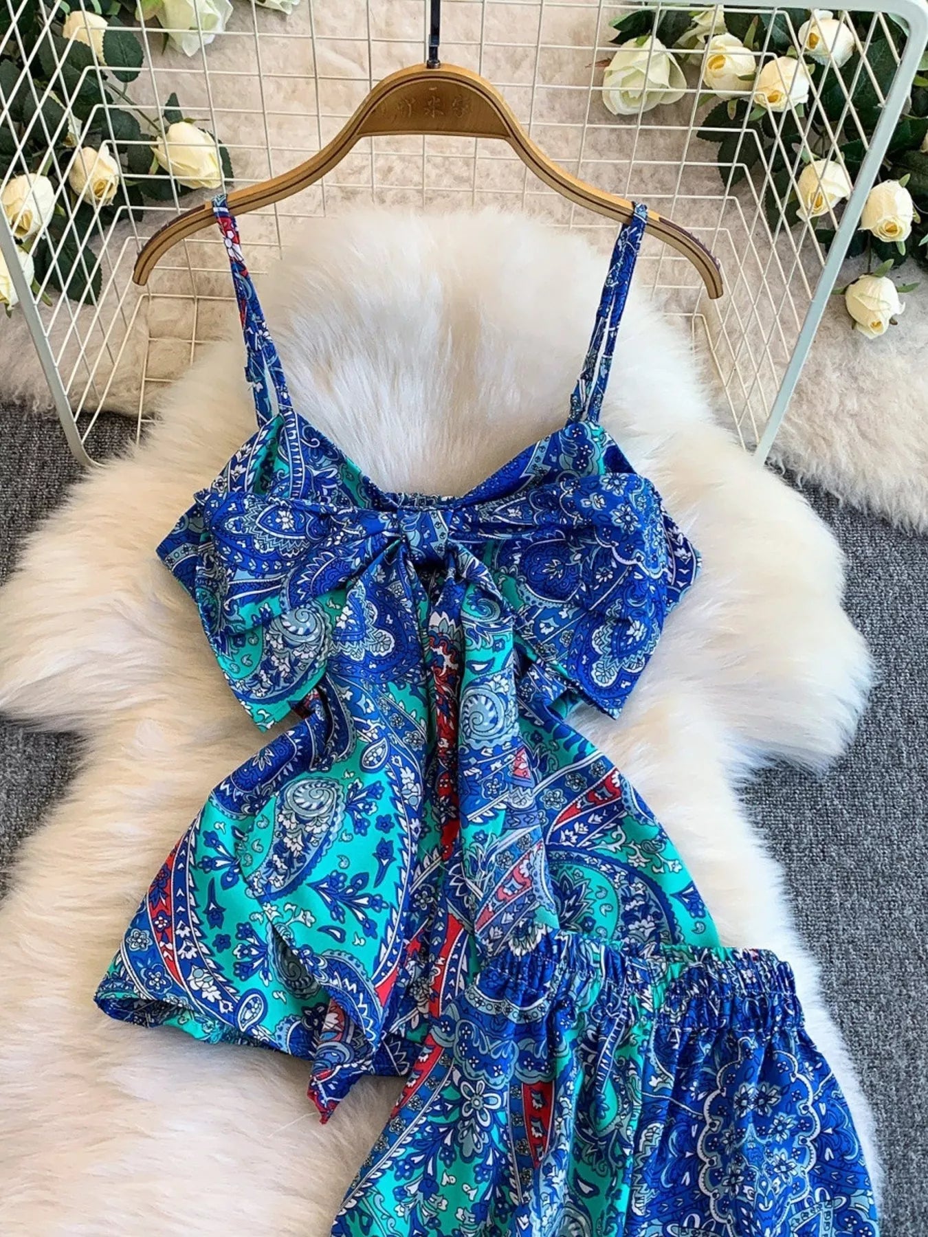 Hazel Blues® |  Printed Cami and Wide Leg Pants Set