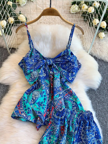 Hazel Blues® |  Printed Cami and Wide Leg Pants Set