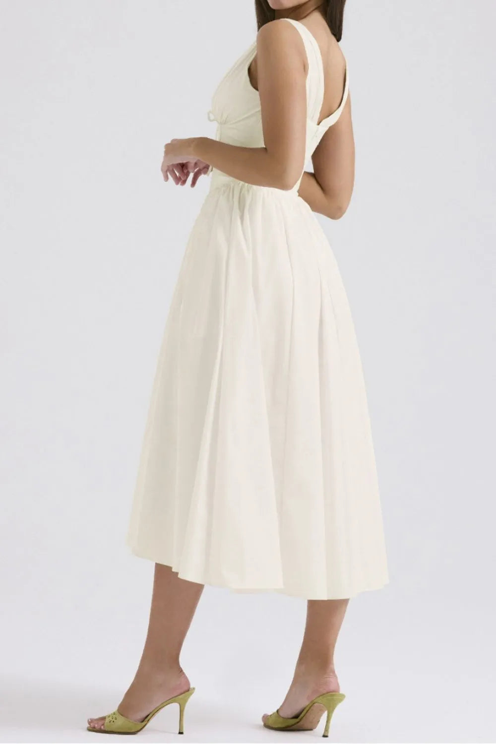 Hazel Blues® |  Ruched V-Neck Sleeveless Dress with Pockets