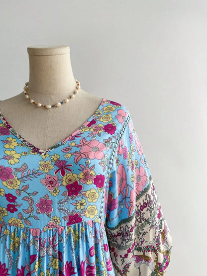 Hazel Blues® | Floral Print V-Neck Dress