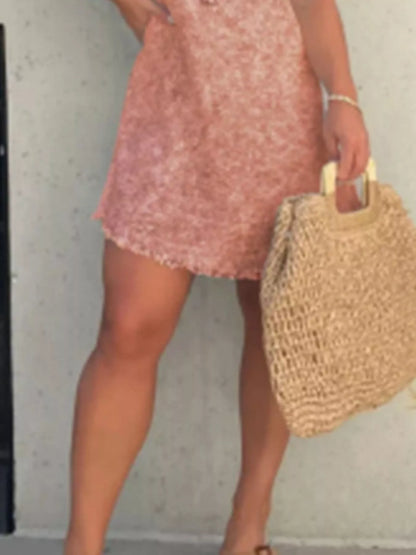 Hazel Blues® | Raw Hem Short Sleeve Dress