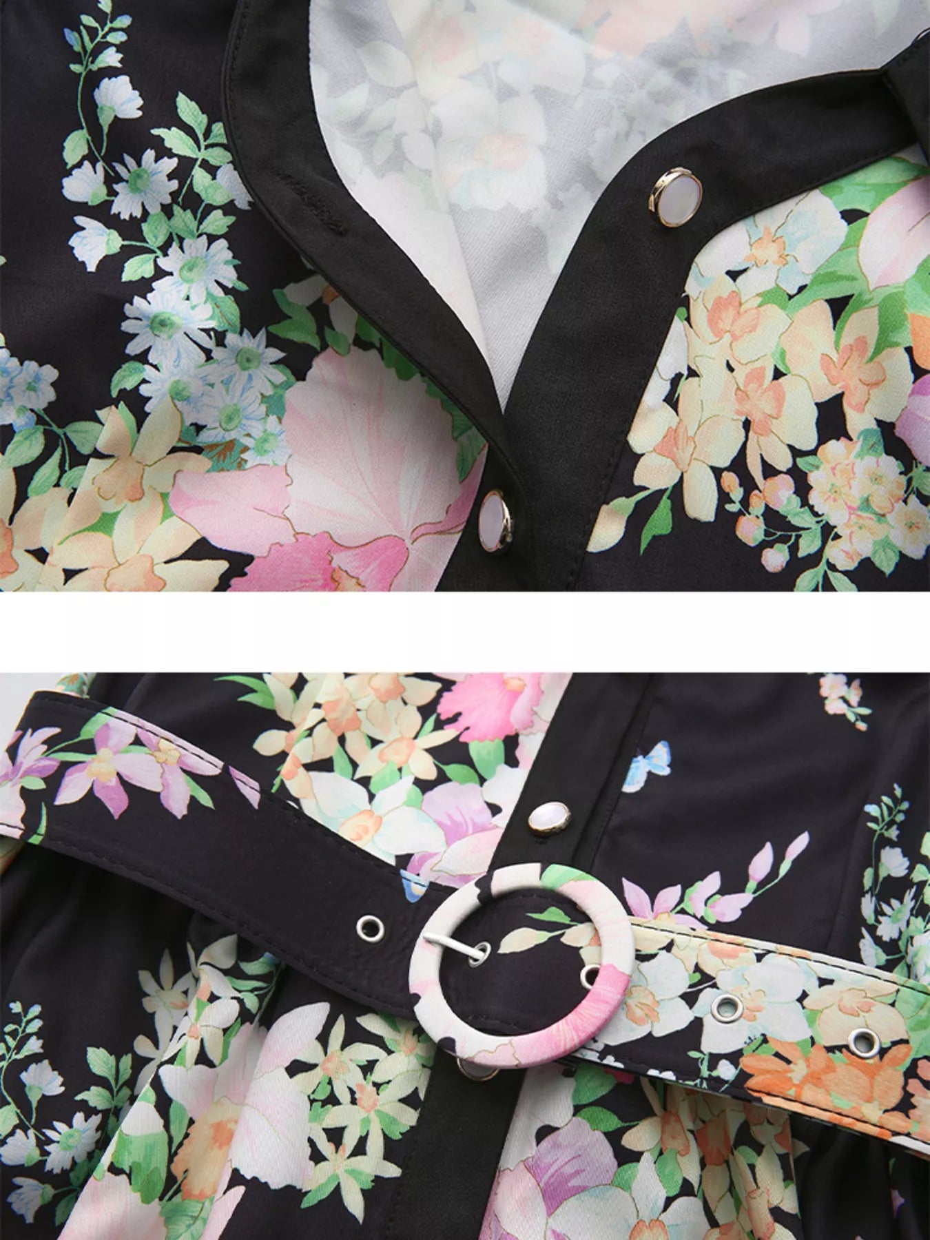 Hazel Blues® |  Floral Print Ruffle Sleeve Midi Dress