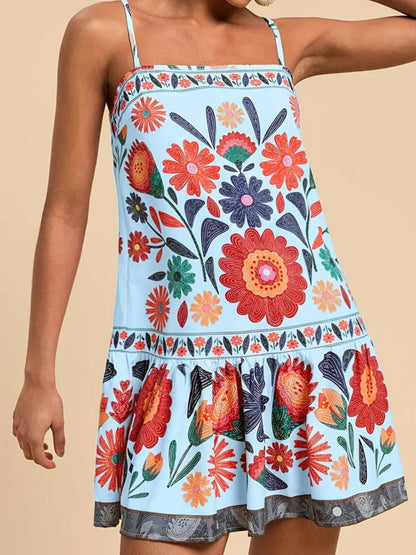Hazel Blues® |  Floral Print Sleeveless Mini Dress