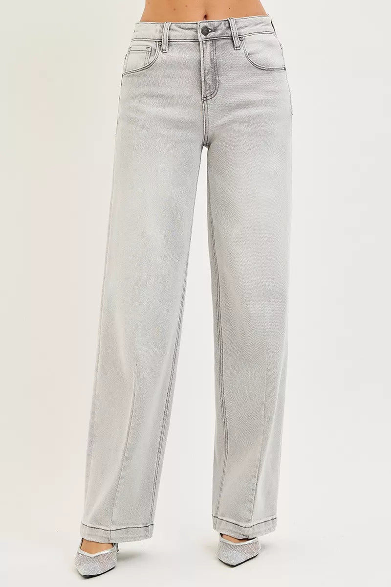 Hazel Blues® |  RISEN Slouchy Baggy Jeans with Contrast Stitching