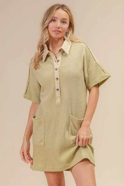 Hazel Blues® |  BiBi Dip Dye Mineral Washed Knit Dress