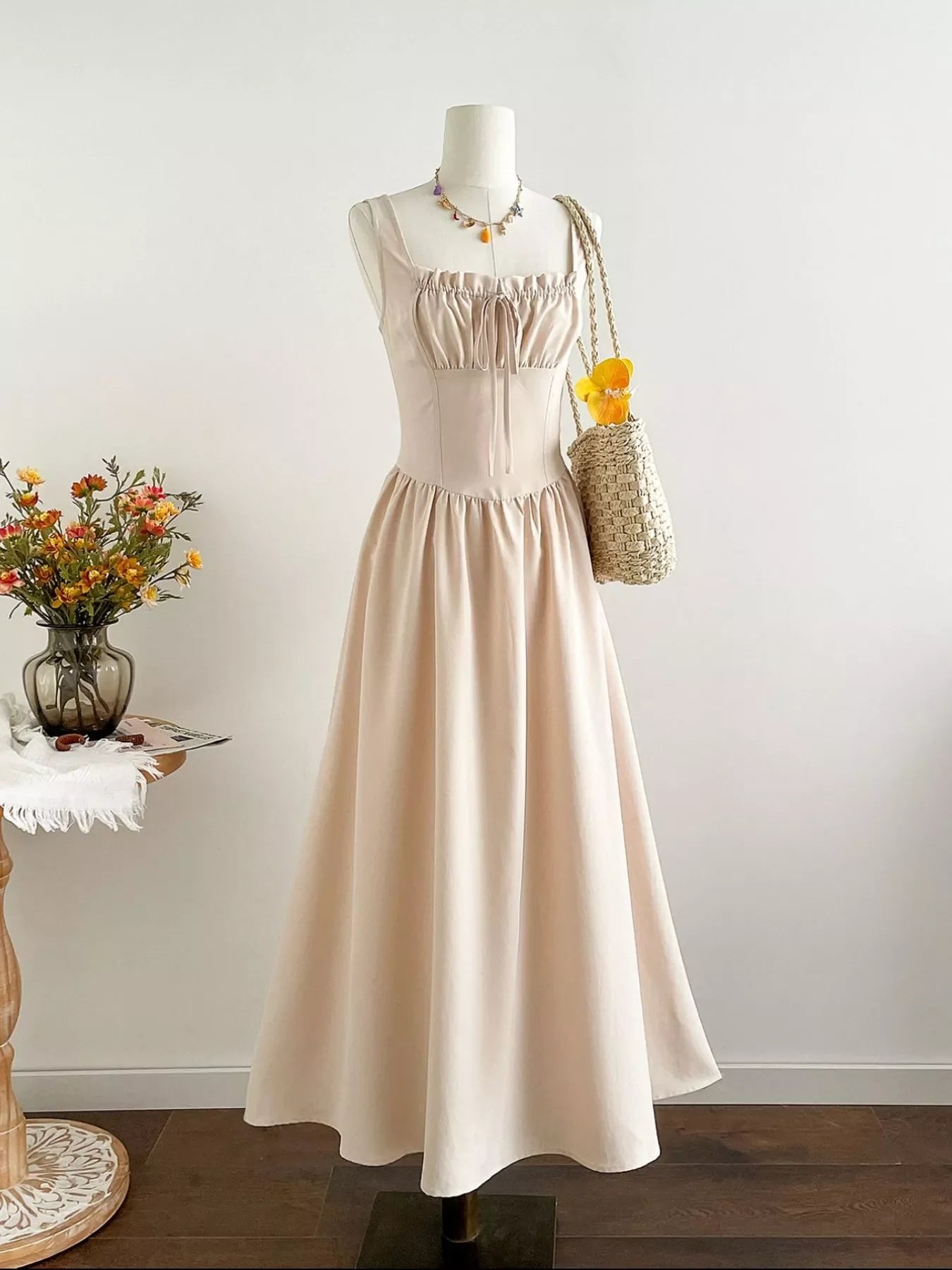 Hazel Blues® |  Square Neck Sleeveless A-Line Dress